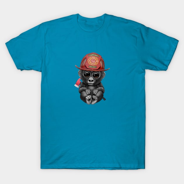 Cute Baby Gorilla Firefighter T-Shirt by jeffbartels